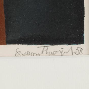 ESAIAS THORÉN, färglitografi, signerad, daterad -58 och numrerad 19/75.