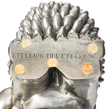 Anna Petrus, a pewter sculpture of a lion, Firma Svenskt Tenn, Stockholm, mid-20th century.