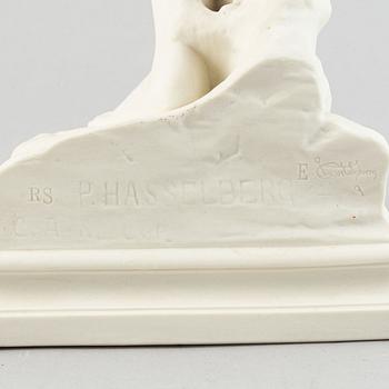 A parian ware figurine after the sculpture "Snöklockan" by Per Hasselberg, Gustavsberg.