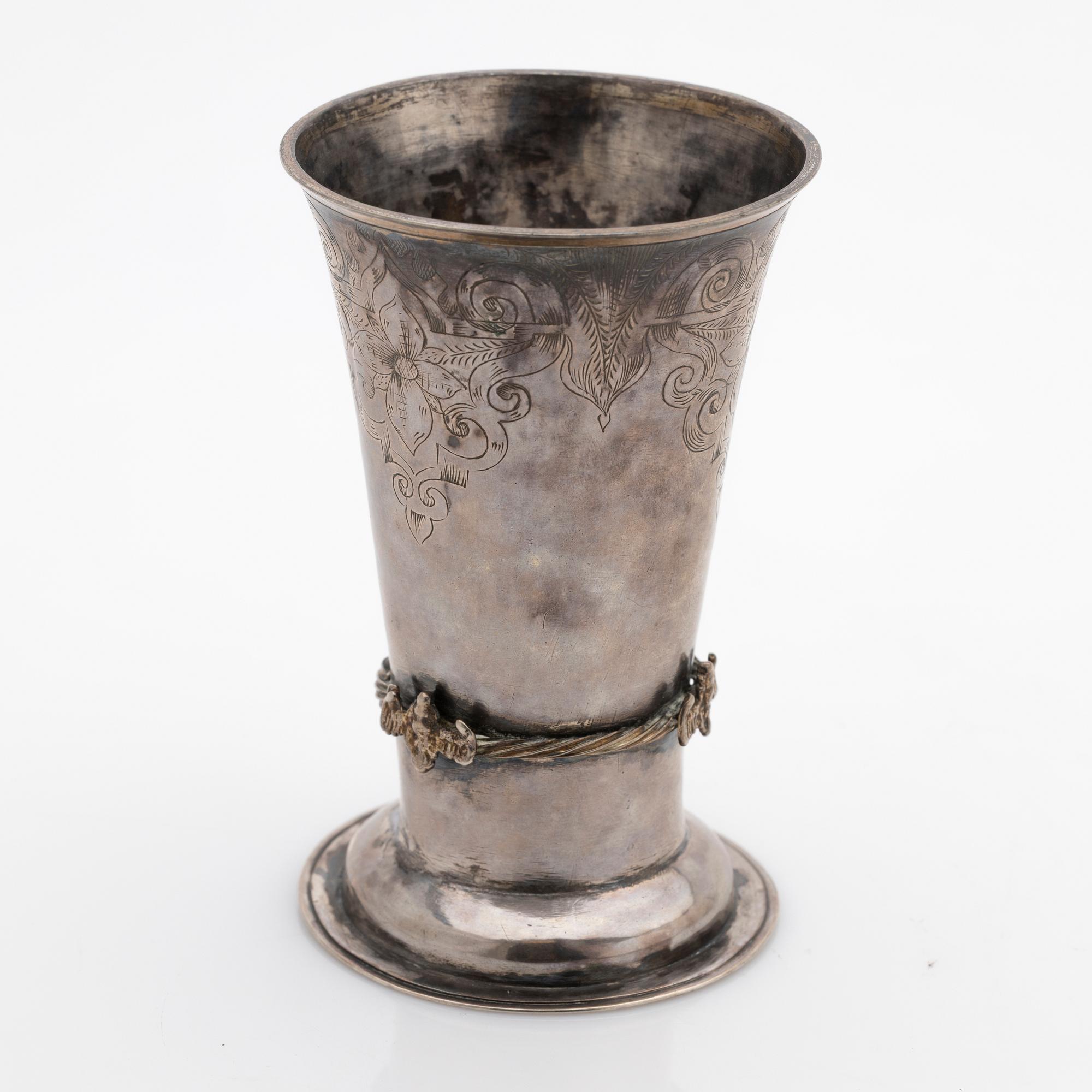 Beaker, silver, Nils Berlin (1693–1714), Kristianstad.
