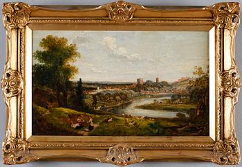 OKÄND KONSTNÄR, olja på duk, otydligt signerad, England, 1800-tal.