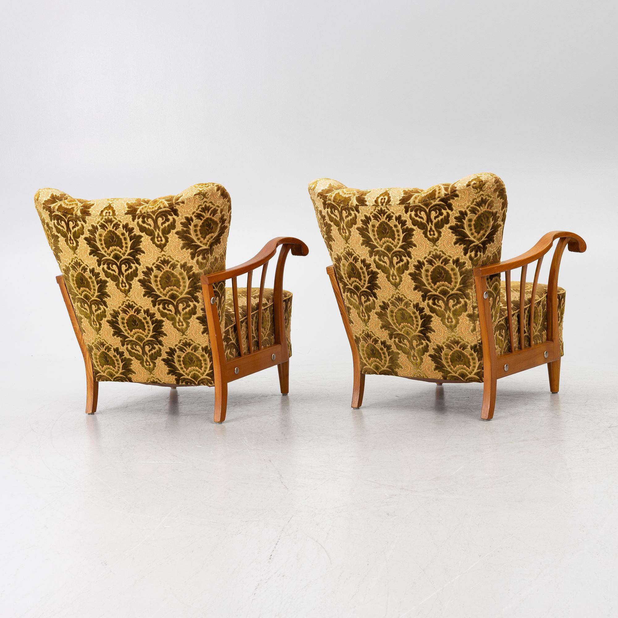 Armchairs, a pair, Swedish Modern, 1940s.