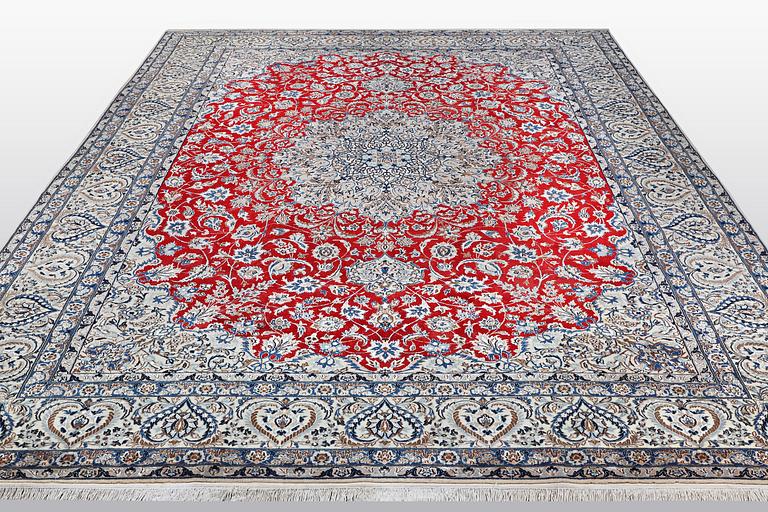 A carpet, Nain 9 LAA, part silk, ca 457 x 325 cm.