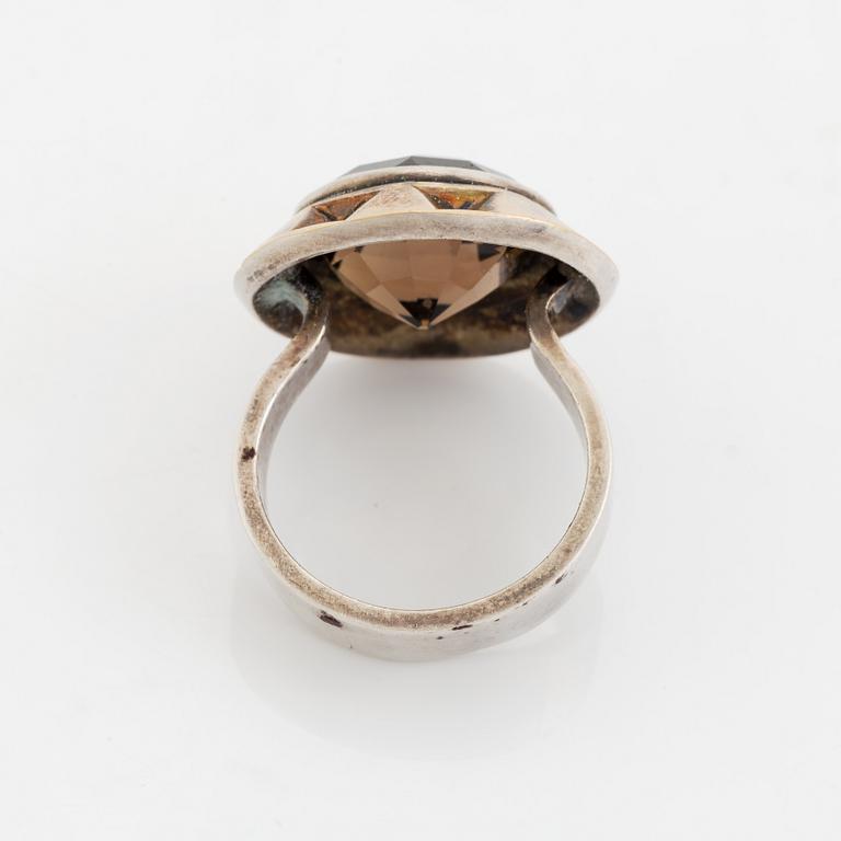 Sigurd Persson, silver and smoky quartz ring.