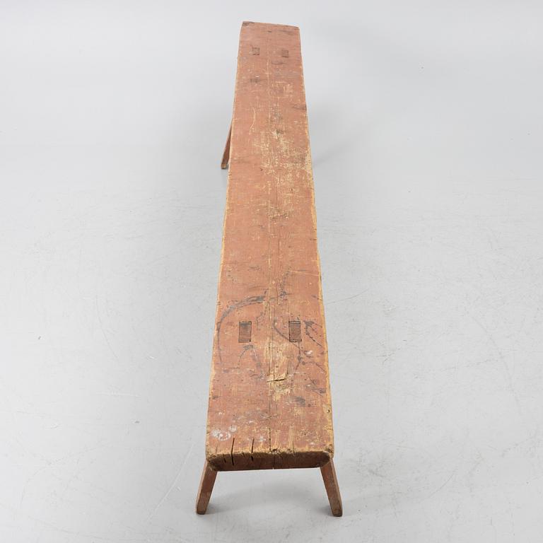 A folk art bench, 19th century.