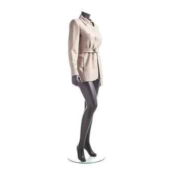 LA PERLA, a beige wool blend jacket.