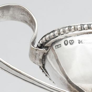 Simson Ryberg, saltkar, ett par, delvis förgyllt silver, Stockholm 1794.