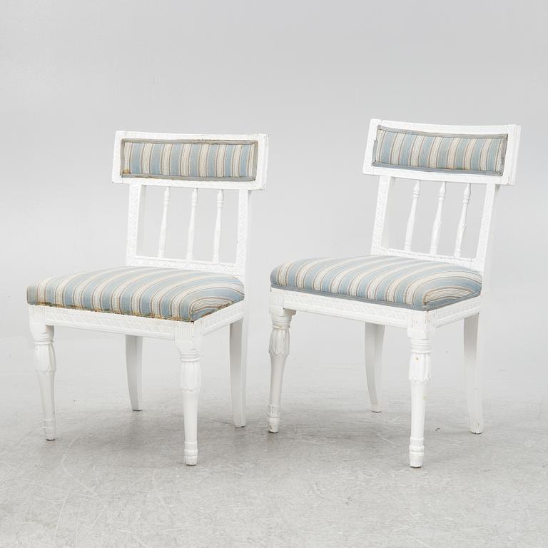 A set of five late Gustavian chairs, circa 1800.