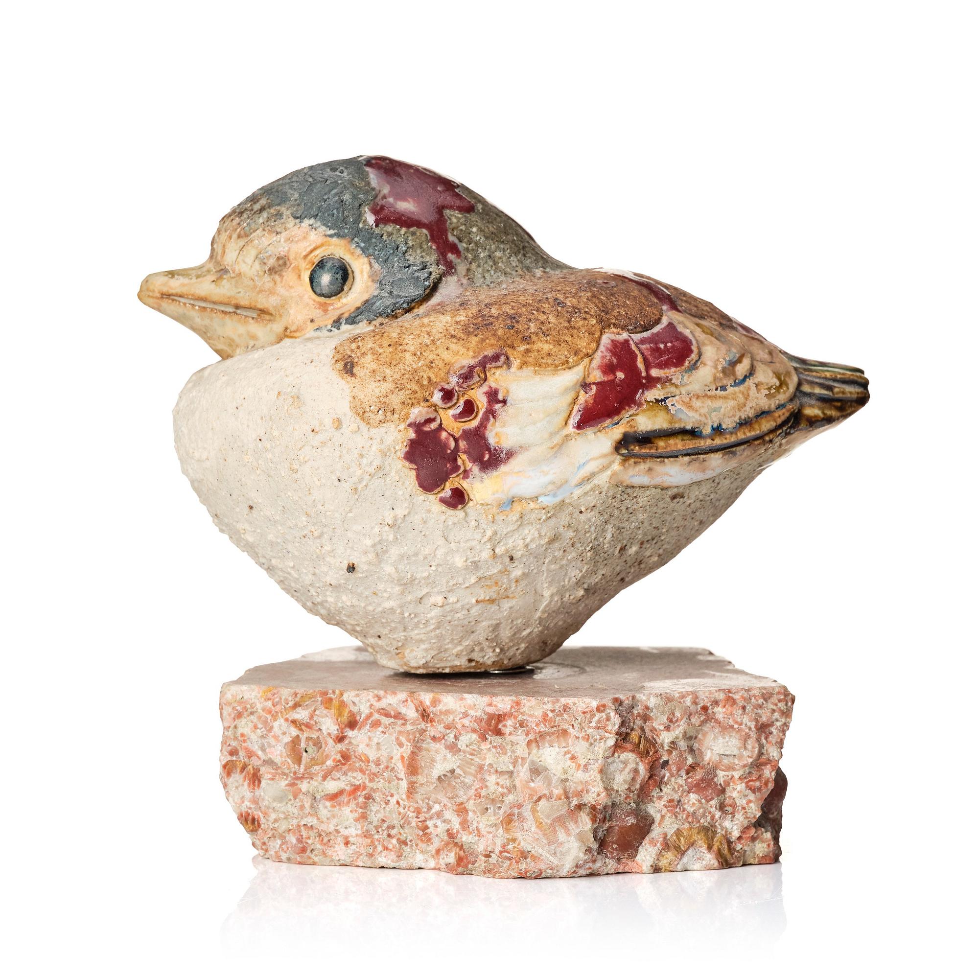 Tyra Lundgren, skulptur, chamotterat stengods, fågel, egen ateljé, Bredkvie.
