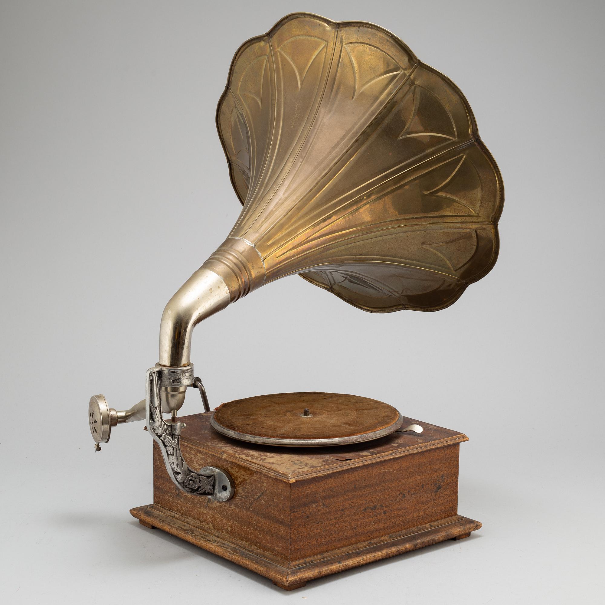 A The Steelhouse gramophone, early 20th Century.