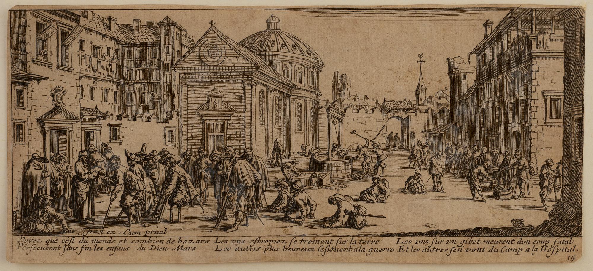 JACQUES CALLOT, etching, 9, 1633, état II and III.