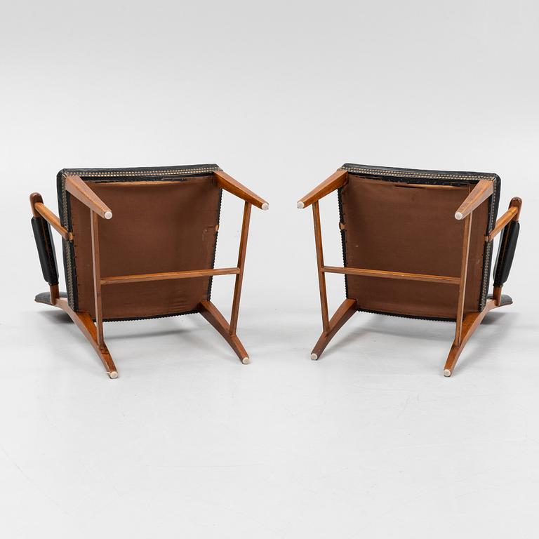 Josef Frank, a pair of model 695 armchairs, Firma Svenskt Tenn, Sweden.