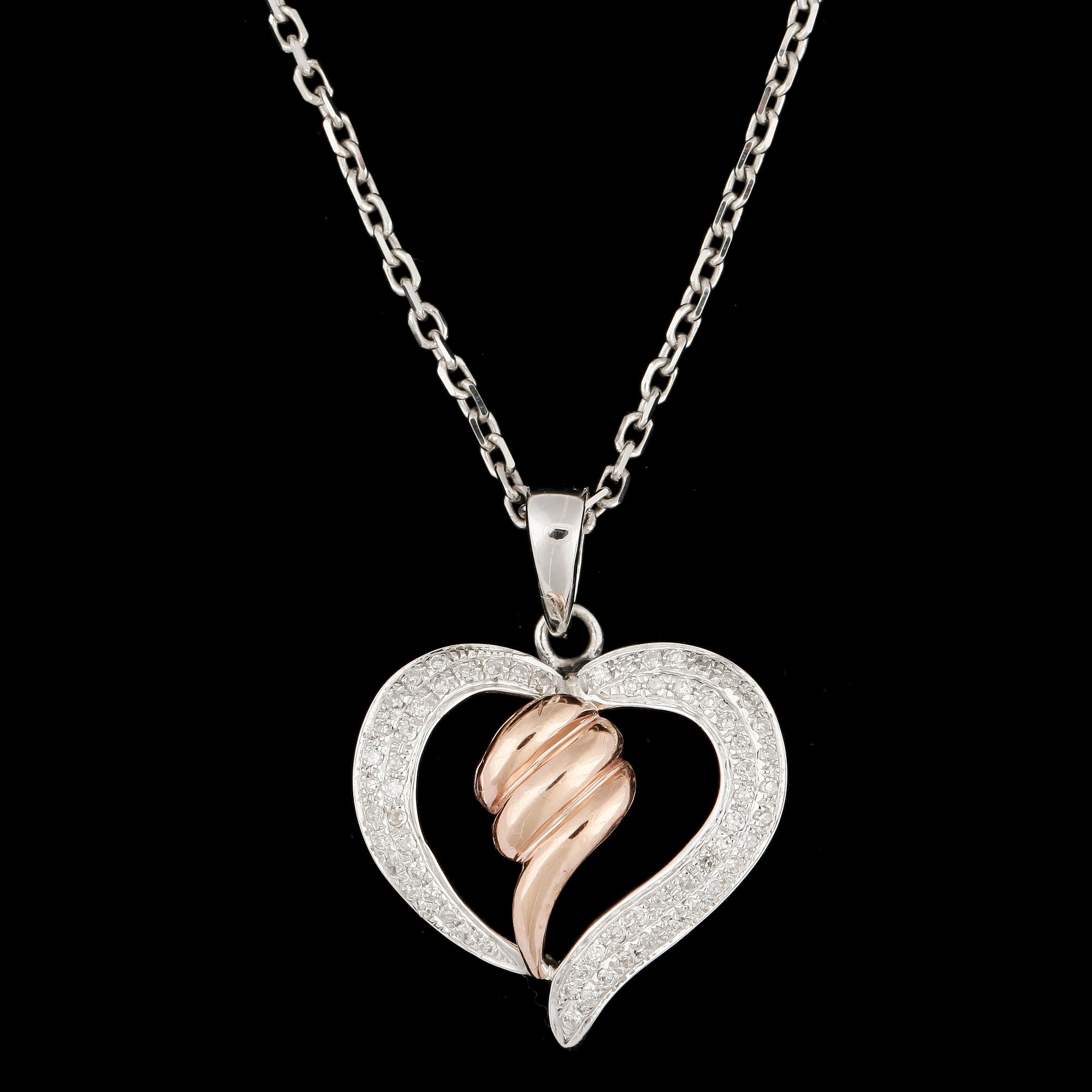 HALSBAND, 14K samt 18K vitguld. Tot vikt ca 5,5g.