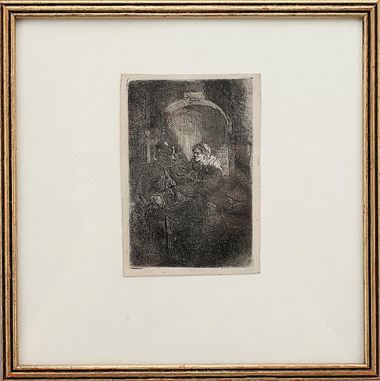 REMBRANDT HARMENSZ. VAN RIJN, etsning, senare avdrag, 1700-tal.