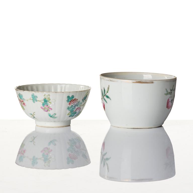 Parti, sex delar, porslin. Sen Qingdynasti/tidigt 1900-tal.