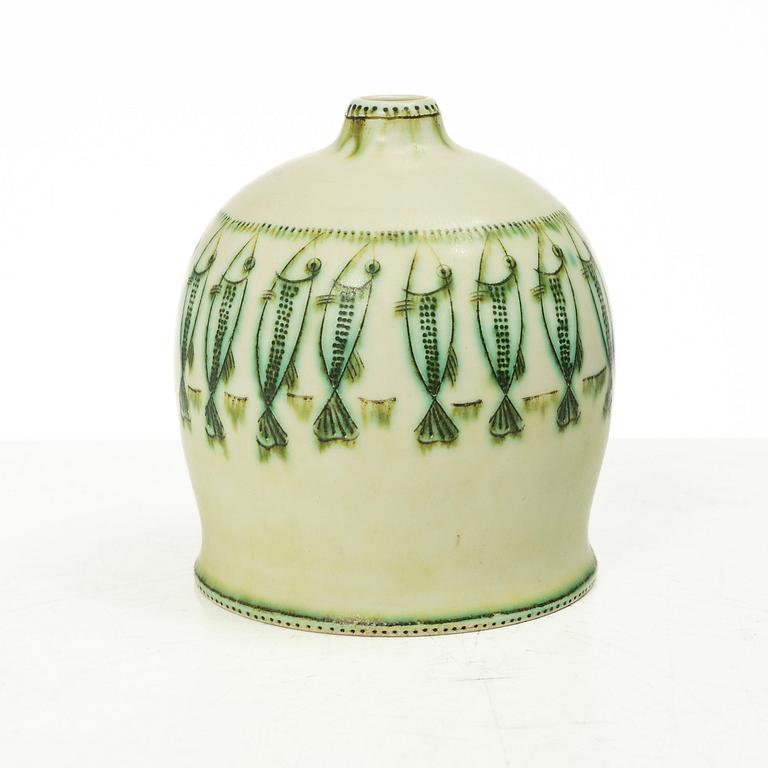 Anders Bruno Liljefors, a stoneware vase, Gustavsbergs Studio, Sweden, ca 1950.