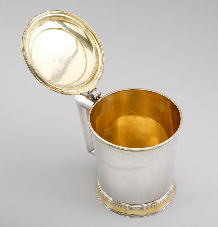 A Swedish early 19th century parcel-gilt tankard, marks of Magnus Söderberg, Visby 1810.