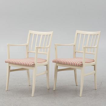 Carl Malmsten, dining table, 2 armchairs, 4 chairs, "Talavid", Waggeryd's Furniture Factory, second half of the 20th century.