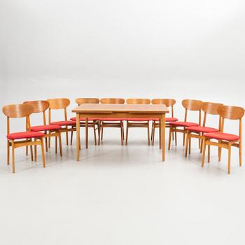Dining group, 11 pieces, 6+4 chairs, Ikea, model "Monaco".