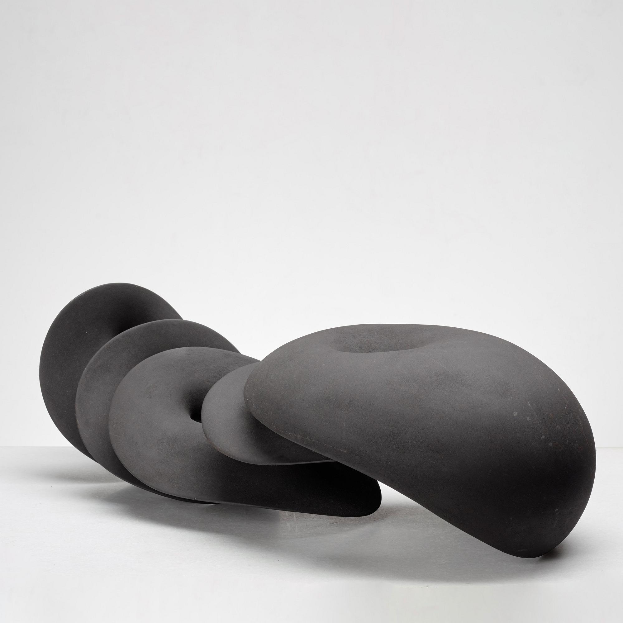 Eva Hild, a black stoneware sculpture "Prolongation", Sweden 2009.