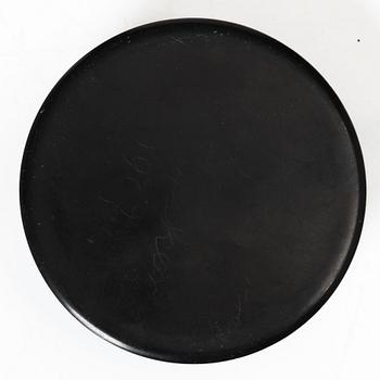 A French lacque noir, tortoiseshell and ormolu snuffbox with a medallion after Claude Galle, early 19th century.