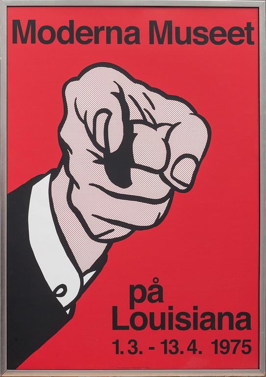 ROY LICHTENSTEIN, efter, utställningsaffisch, "Moderna Museet på Louisiana" 1975.