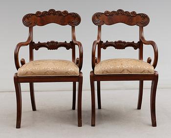 KARMSTOLAR, 1 par, Karl-Johan, 1800-talets mitt.