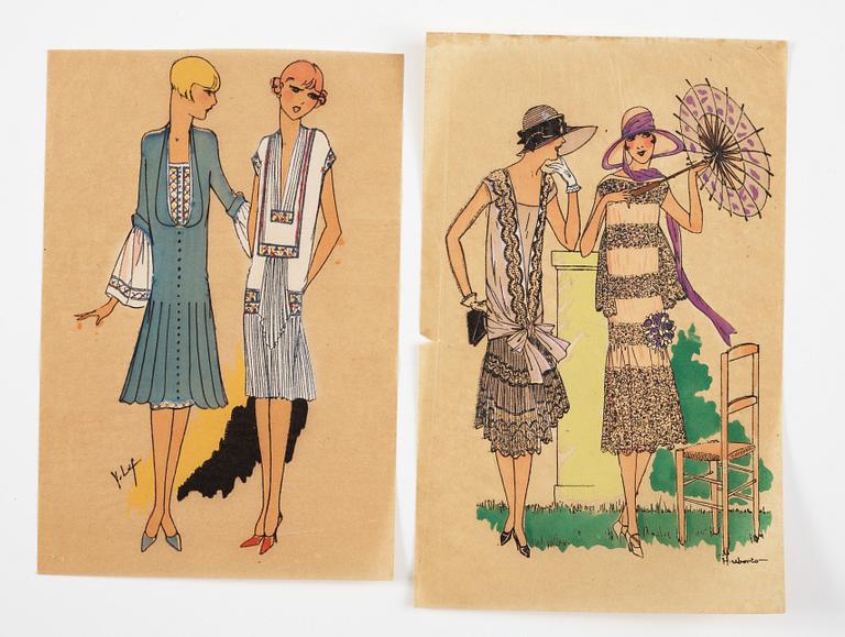 A set of 34 fashion posters from 1920/30s.