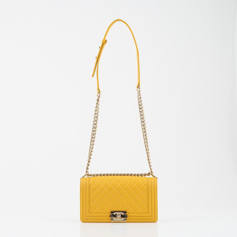 Chanel, a yellow quilted leather 'Boy Bag', 2018.