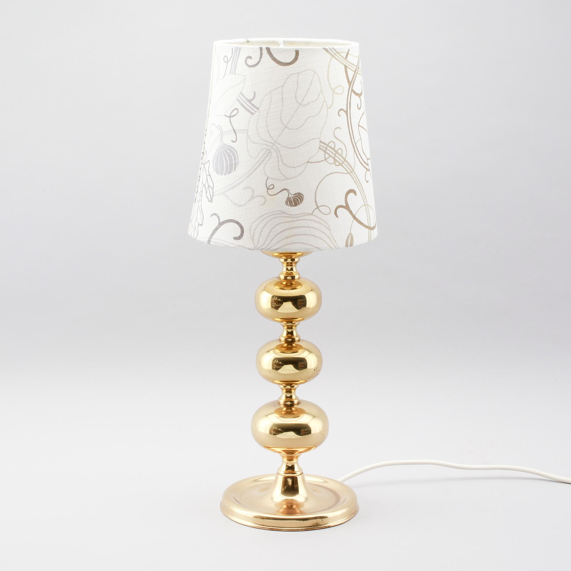 BORDSLAMPA, mässing, Nafa, 1900-talets andra hälft.
