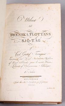 BOK, "Utkast till Swenska flottans sjö-tåg" I-II, av Carl Gustaf Tornquist, Stockholm 1788.