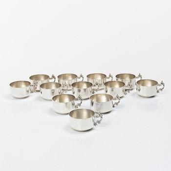 Twelve silver cups, Egypt, second half of the 20th century.