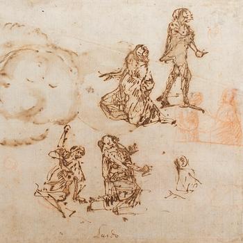 ITALIAN SCHOOL, first half 17th Century, attributed to Guido Reni (1585-1642), Brown ink, red chalk on paper.