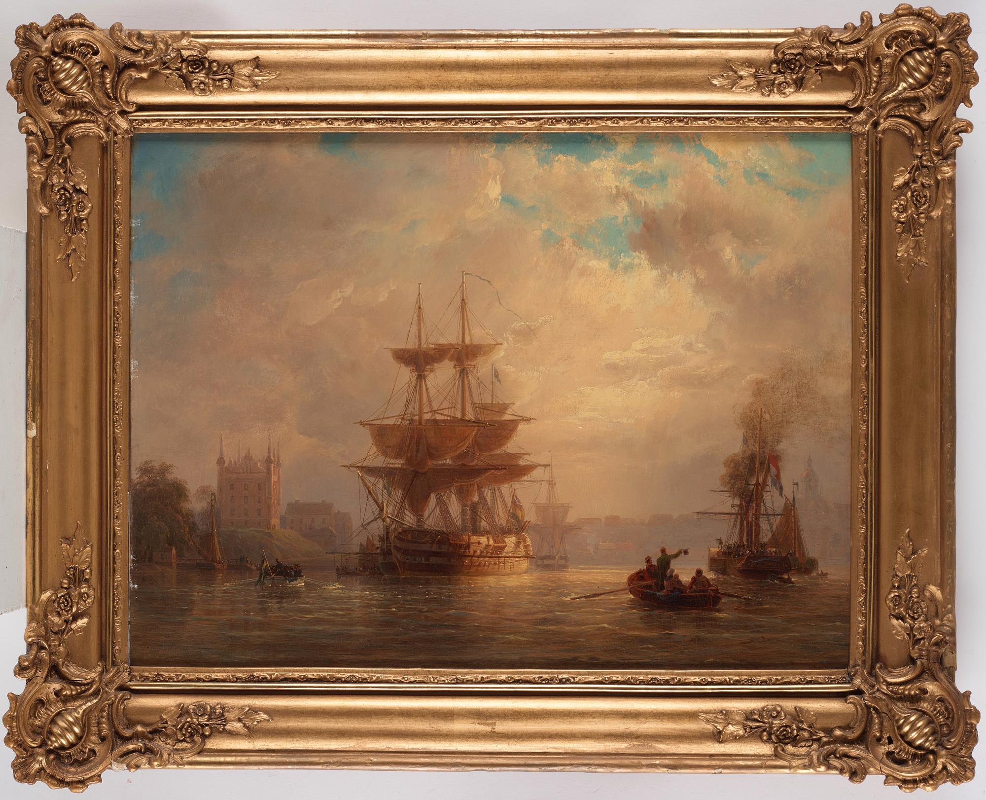 Johan Christian Berger, Skruflinieskeppet Stockholm vid Skeppsholmen, Stockholm.