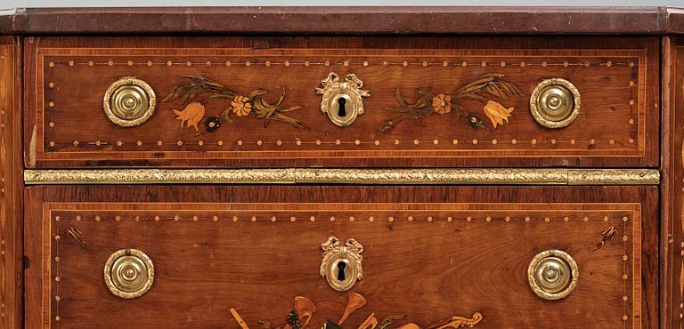 A pair of Gustavian commodes by N P Stenström.