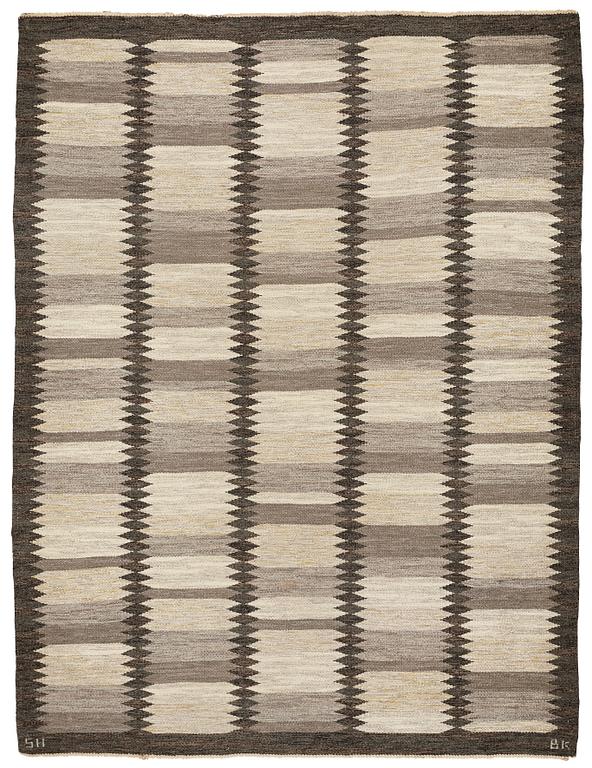 Berit Koenig, matta, "Viggen, grå", rölakan, ca 252-253,5 x 189-192 cm, signerad SH BK.