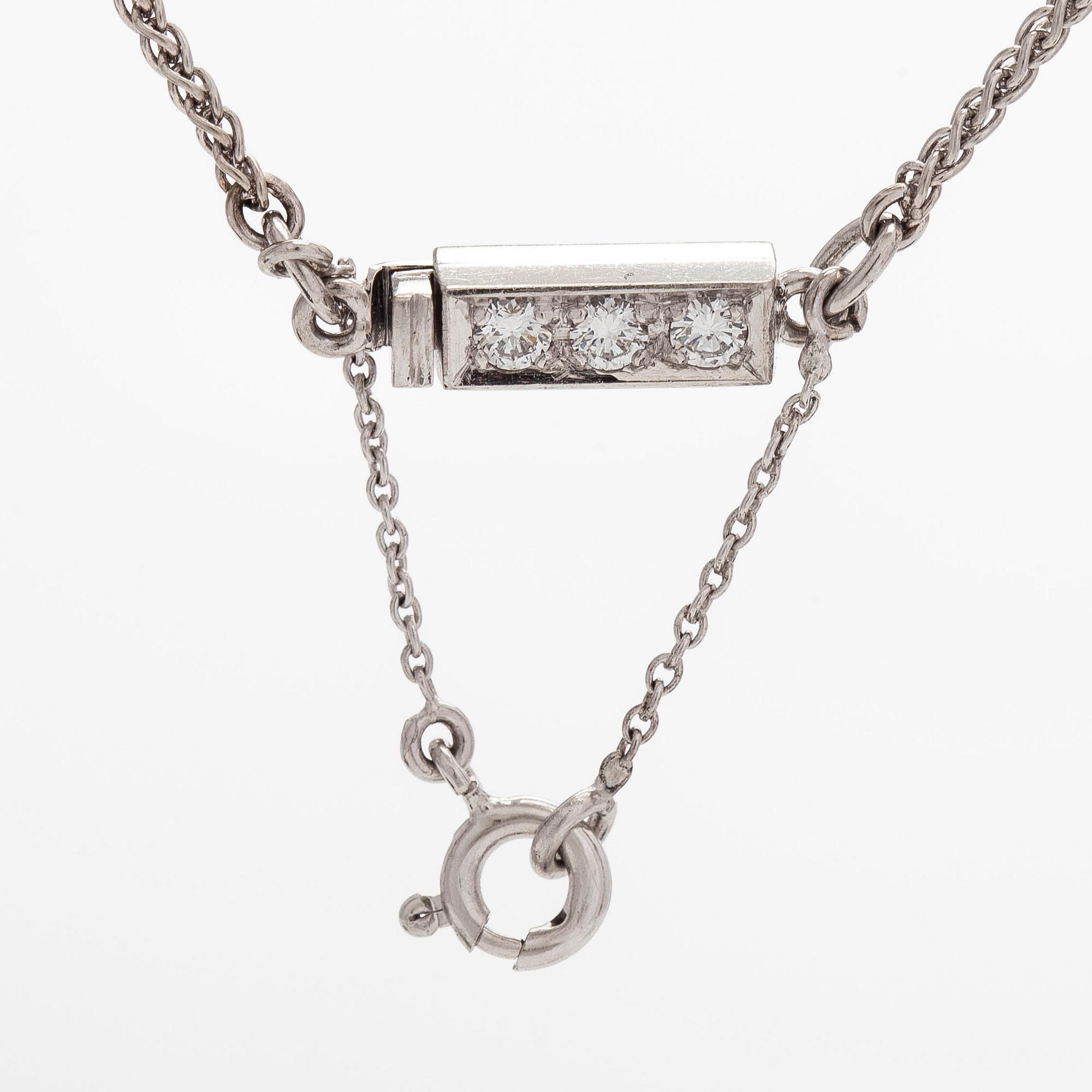 Collier, 18K vitguld med briljantslipade diamanter. A Tillander 1973.