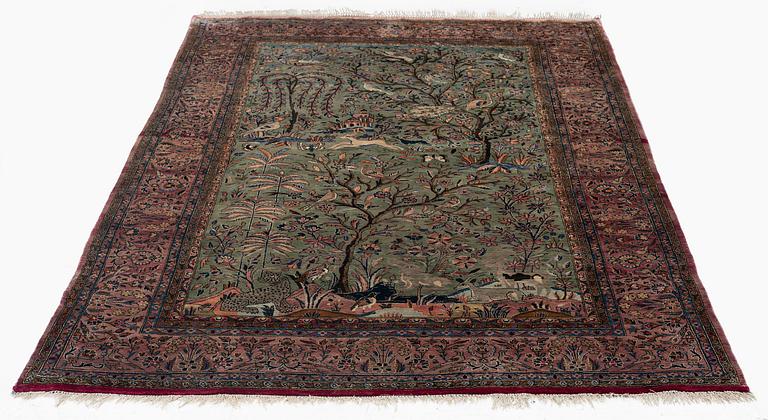 Matta antik silke Keshan, centrala Persien, ca 200 x 127 cm.