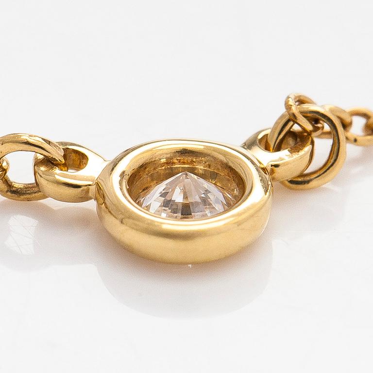 Tiffany & Co, Elsa Peretti, halsband, "Diamonds by the Yard", 18K guld med en briljantslipad diamant.