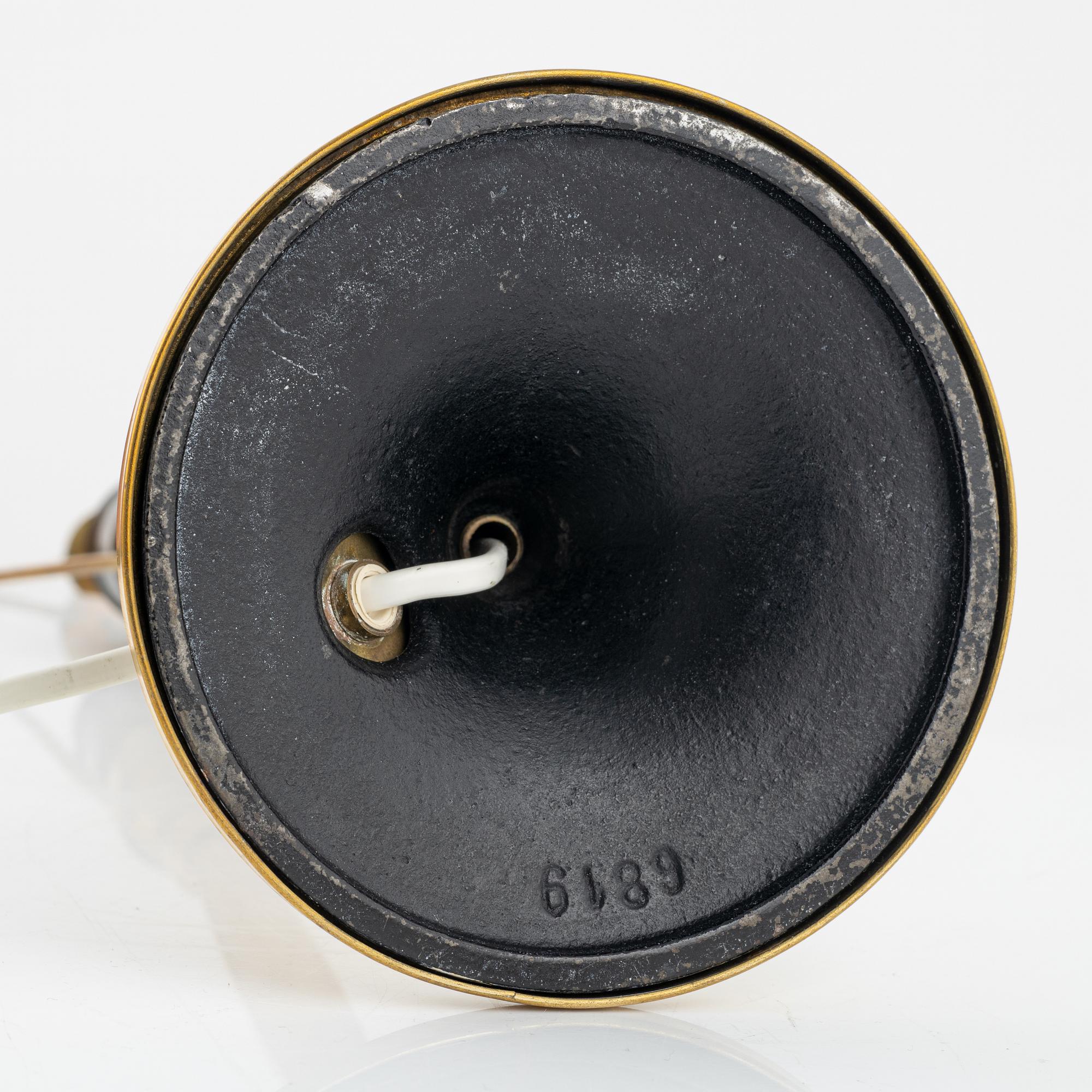 Harald Notini, a Swedish Grace '6851' brass table light, Arvid Böhlmarks Lampfabrik, Stockholm, 1920's.