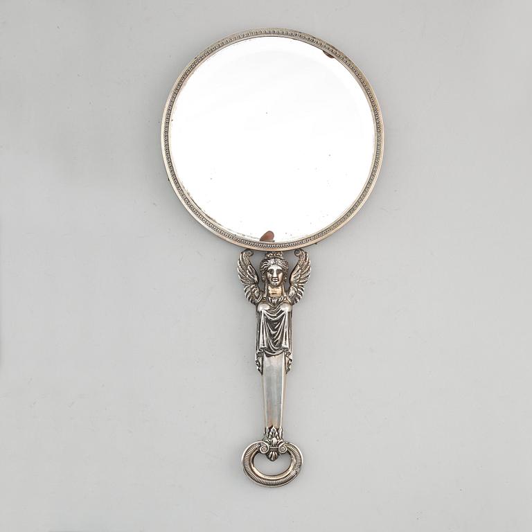 HANDSPEGEL, silver, sannolikt Frankrike, 1900-talets första hälft.