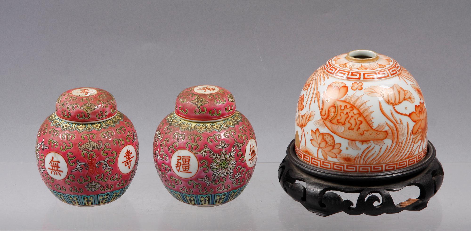 PARTI PORSLIN, 3 delar, Kina, 1900-tal.