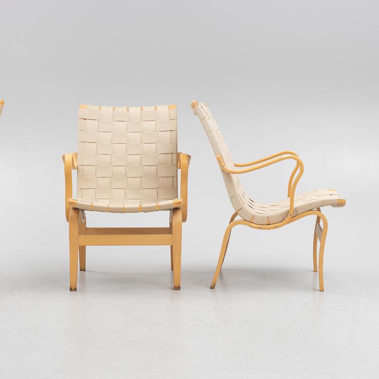 Bruno Mathsson, armchairs, 3 pcs, "Eva", Dux, late 20th century.