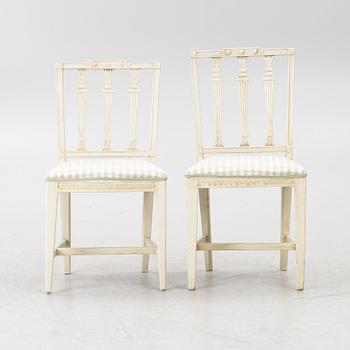 Four late Gustavian chairs, 19th century.