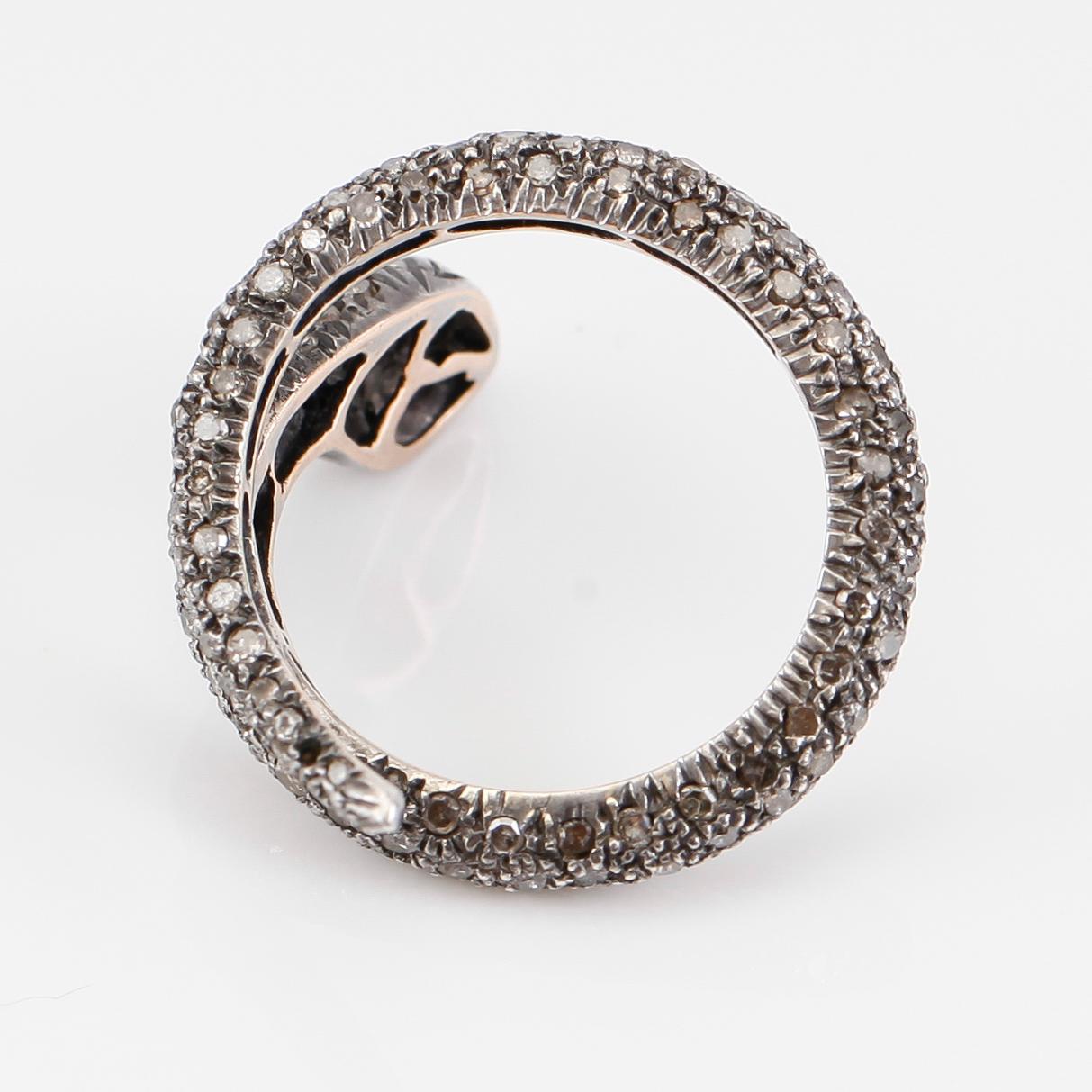 RING, silver och diamanter tot ca 1.23 ct.