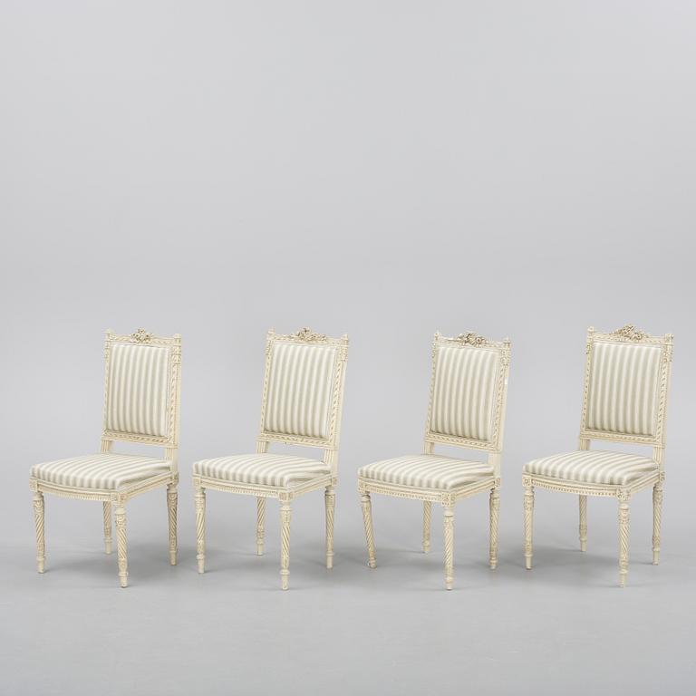 SALONGSGRUPP, 8 delar, Louis XVI-stil, 1900-talets första hälft.