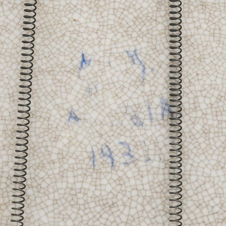 Greta-Lisa Jäderholm-Snellman, keramikfat, signerad GLJ Arabia, 1930-tal.