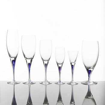 Erika Lagerbielke, glasservis, 120 delar, "Intermezzo", Orrefors.