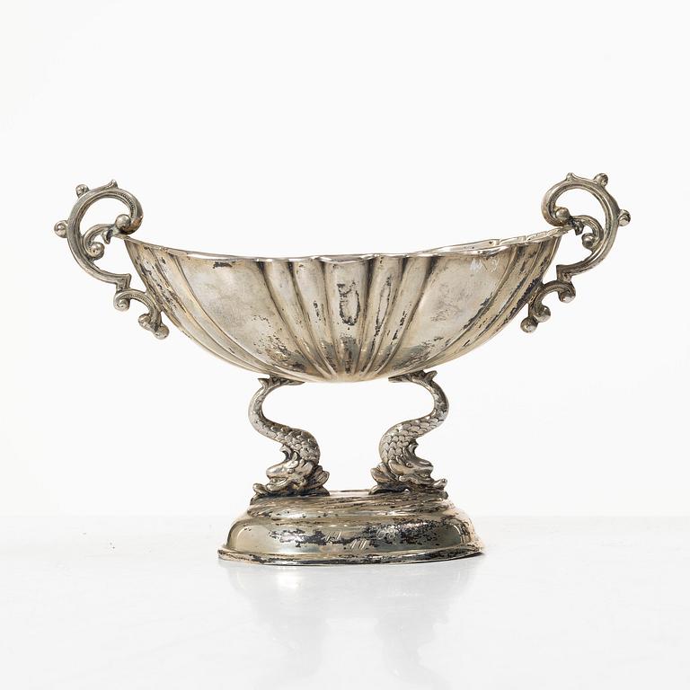 A possibly Spanish silver bowl, unclear/worn marks, 20th century.