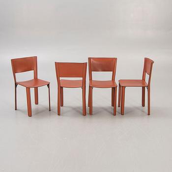 A set of four Matteo Grassi leather chairs later part of the 20th century.